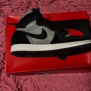 Nike Black and Gray High-Tops with Textured Finish